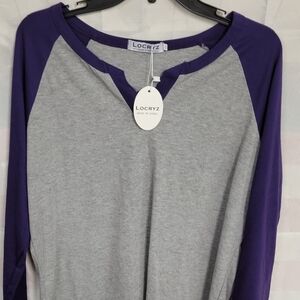 Locryz Purple & Heather Gray Raglan XXL